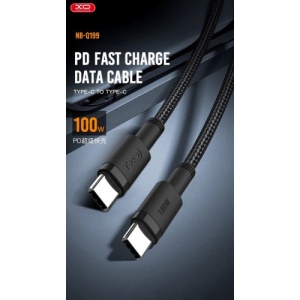 Cablu pentru incarcare 100W Quick Charge si transfer date Type-C la Type-C 1,5 metri COD: XO-Q199 - Img 1