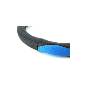 Husa volan piele cu gaurele Marime -M culoare negru+albastru Cod: K436 - Img 2