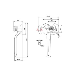 Inchizator oblon dreapta 800 kg pentru remorca sau oblon metalic Cod: ZB-16-04 - Img 2