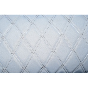 Material imitatie piele tapiterie romb negru / cusatura bej Cod: Y01NB - Img 2