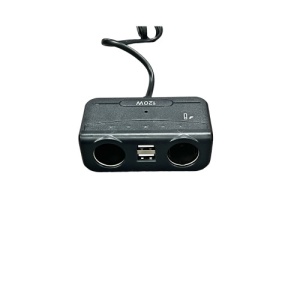 Prelungitor bricheta cu USB si voltmetru Premium Negru Cod:1676 - Img 3