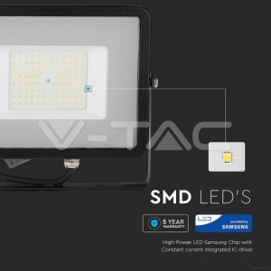 Proiector LED SMD 50W Cip SAMSUNG Slim Corp Negru 6400K 120LM/W COD: 761 - Img 3