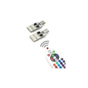 Set 2 becuri pozitie RGB cu telecomanda T10, 12 LED SMD 5050 RGB 12V - Img 1