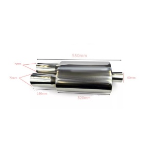 Toba sport inox dubla, diametru intrare 60 mm, lungime totala 550 mm, corp 320 mm Cod: 801212-7676P - Img 5