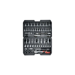 Trusa chei tubulare + Biti 1/4" 56 piese Cod: YT-14501 - Img 1