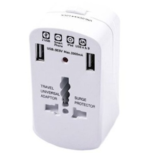 ADAPTOR UNIVERSAL PRIZA V-TAC (UK,US,EU) CU PROTECTIE SI 2USB 2.1A COD: 8704 - Img 1