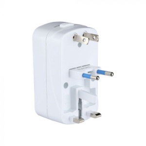 ADAPTOR UNIVERSAL PRIZA V-TAC (UK,US,EU) CU PROTECTIE SI 2USB 2.1A COD: 8704 - Img 2