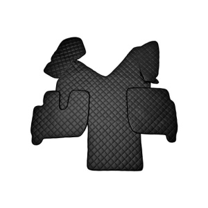 Covor auto imitatie piele dedicat Camion Iveco Stralis ,Cutie automata Negru/Rosu Cod:LUX-563 - Img 1