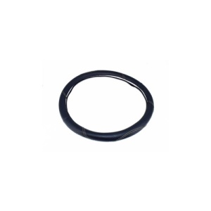 Husa volan din imitatie de piele marime M culoare negru cusatura gri deschis Cod: FX61 - Img 1