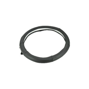 Husa volan din piele cu gaurele, marimea M - culoare negru cusatura Albastra Cod: 1319 - Img 1