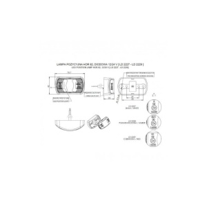 Lampa gabarit 71x42, LED, rosie, Fristom, Cod: LD2229 - Img 3