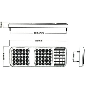 Lampa stop SMD 2002A Voltaj: 24V Nr. led-uri: 55 SMD Rezistenta la apa: IP66 - Img 2