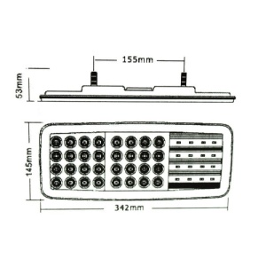 Lampa stop SMD 2027R (dreapta) Voltaj: 12V Nr. led-uri: 44 SMD Rezistenta la apa: IP66 - Img 2