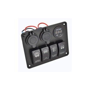 Panou de comutatoare cu prizÄƒ, voltmetru, 4 Ã®ntrerupÄƒtoare È™i port USB Cod: SPA21 - Img 1
