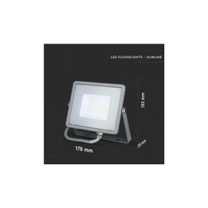 Proiector LED 20W Cip SAMSUNG SMD Corp Gri 6400K COD: 447 - Img 3