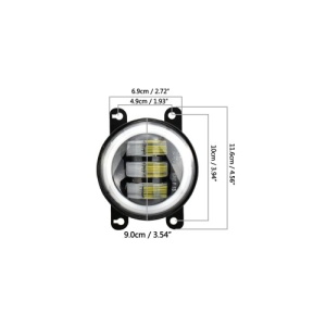 Proiector LED 30W 6500lm cu angel eyes lumina alb rece si galben 12-24V Cod: ZC-FOGY1 - Img 2
