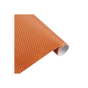 Rola folie carbon 3D culoare Portocaliu latime 1.27mx30m - Img 1