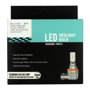 Set Bec P13 cu LED CSP2121 4000 lumen 6000k Voltaj: 12-24V COD: EV12 - Img 2