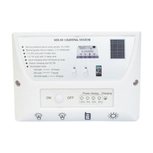 Sistem pentru iluminat cu 2 becuri, panou solar 5V/5,5W si 1xUSB incarcare telefon BK69217 - Img 4