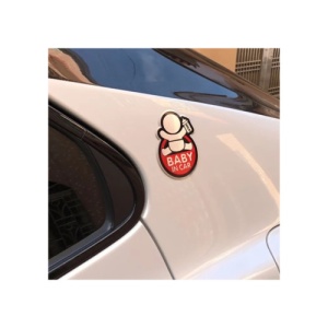 Abtibild "BABY IN CAR" fundal rosu forma in relief Cod:TS-125 - Img 2
