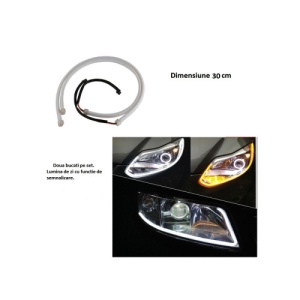 Banda flexibila LED DRL cu functie de semnalizare 30cm Cod: BO30WY - Img 1