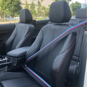 Banda pentru centura de siguranta auto Neagra cu dungi albastru si rosu - Img 3
