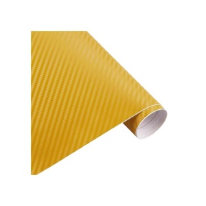 Folie carbon 3D culoare Galben latime 1.27mx1m - Img 1