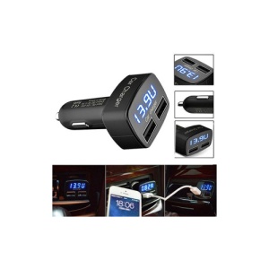 Incarcator auto 3 in 1: voltmetru, termometru si incarcator cu 2 porturi USB Cod: PG281 - Img 2