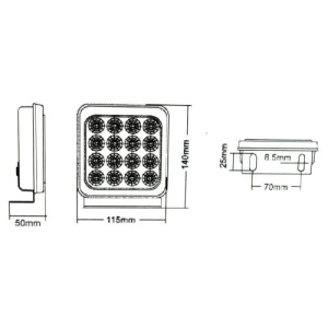 Lampa SMD 6001-3 Lumina:alba Voltaj: 12v-24V Rezistenta la apa: IP66 - Img 2