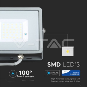 Proiector LED de 30W Cip SMD SAMSUNG Corp Gri 6400K COD: 456 - Img 4