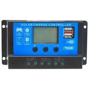 Regulator tensiune pentru panou solar 10A 12V/24V 2X port USB BK87430 - Img 1