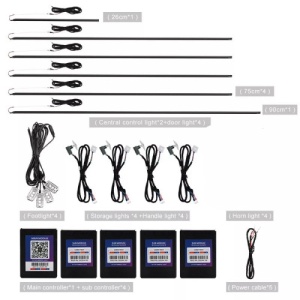 Set 18 lumini ambientale RGB cu aplicatie BT Cod: NVEL-AMBI18LED 12V - Img 4