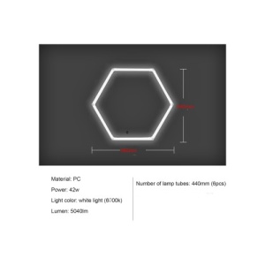Set lumini LED hexagonale 42W 6000K alb rece pentru garaj/atelier Cod: HEX4 - Img 3