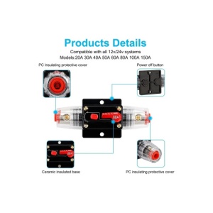 Siguranta automata cu buton reset 80A Cod: A207 - Img 6