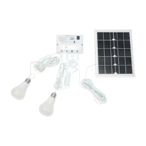 Sistem pentru iluminat cu 2 becuri, panou solar 5V/5,5W si 1xUSB incarcare telefon BK69217 - Img 1