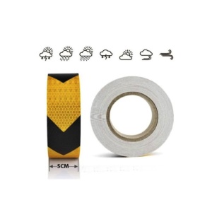 Banda reflectorizanta culoare Galbena sageata Neagra 5cmx25m Cod: 06Y/B - Img 4