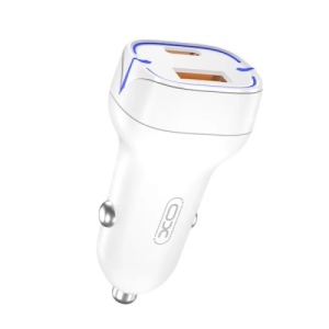 Incarcator auto XO CC37 Alb 1TipC+1USB/3A/20W - Img 2