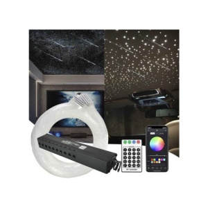 Kit fibra optica LED RGB+W plafon instelat cu efect meteorit si Stea Cazatoare 700 fire ,3m 12V Cod: HH-4-700 - Img 2