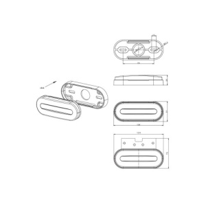 Lampa gabarit 124x51 LED galbena 12-36V Fristom Cod: FT-070Z - Img 2