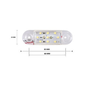 Lampa laterala LED 9 SMD 12V Alba FLEX Cod:TAS018 - Img 3
