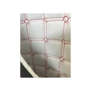 Material imitatie piele tapiterie hexagon cu gaurele maro/cusatura bej Cod:Y03MB - Img 2