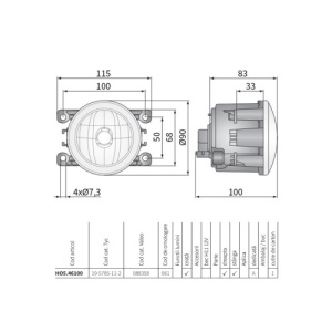 Proiector ceata FI90 HO5 compatibil Dacia Logan, Sandero,Duster Cod: 46100 - Img 6