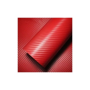Rola folie carbon 3D culoare Rosie, latime 1,27mx30m - Img 1