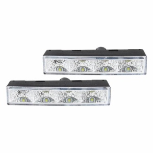 Set 2 proiectoare zi DRL 125x24mm 12/24V, 4 LED-uri, DRL540PRO Amio Cod: 01528 - Img 1