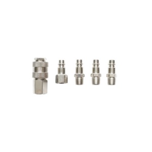 Set 5 cuple rapide 1/4 BSPT pentru furtunuri aer comprimat si scule pneumatice Crownman Cod: DISPN97 - Img 1