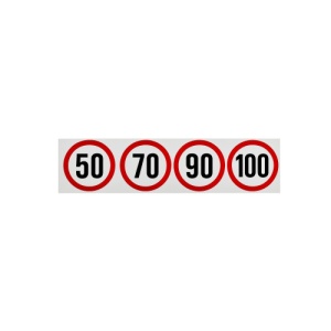 Set abtibilduri limita viteza reflectorizante pentru camion, diametru 18.8 cm 50, 70, 90, 100 Cod: HUJ007 - Img 1