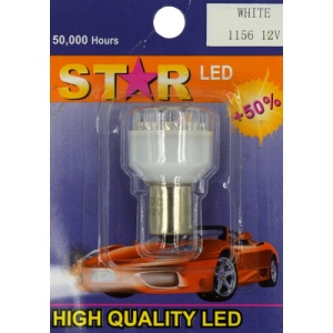 SET bec 1 faza BA15S 12 LED 12V lumina galbena COD: 1156 - Img 1