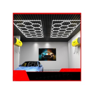Set lumini LED hexagonale 636W 6000K alb rece pentru garaj/atelier/showroom auto Cod: HEX2 - Img 1