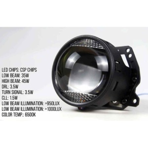 Set lupe LED far 12V cu functie de lumina de zi DRL si semnalizare 6000K Cod: NVEL-LENS-DRL01 - Img 2