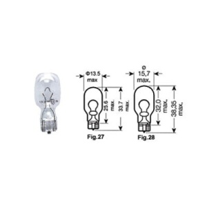 Bec pozitie T15 12V 16W ART - Pret pe set 10 bucati - Img 2